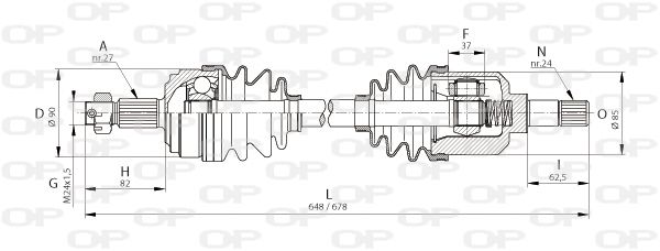 OPEN PARTS Piedziņas vārpsta DRS6046.00